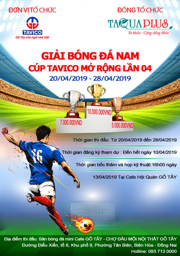 Giải bóng đá nam Cup Tavico mở rộng lần 4 1 hinh dang bai