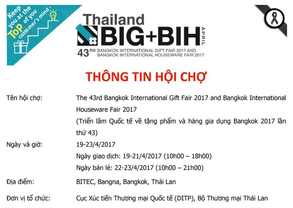Ưu đãi hội viên TCMN tham gia Hội chợ BIG+BIH 2017 tại Bangkok, Thailand 2 thong tin hc big bih 01